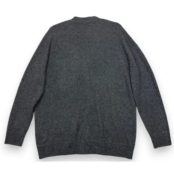 Naadam Cardigan Sweater Womens M Gray 100% Cashmere V Neck Academia Minimalist - Picture 2 of 9